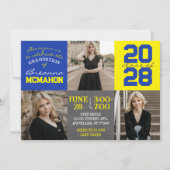 Blauw en geel krijtbord 3 Foto Afstuderen Kaart (Voorkant)