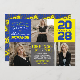 Blauw en geel krijtbord 3 Foto Afstuderen Kaart