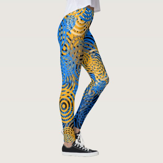BLAUW en GEEL - Leggings (Rechts)