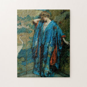 Blauw en geel legpuzzel