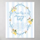 Blauw en Geel Lemon Baby shower Belly Game Poster (Voorkant)