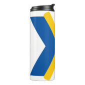 Blauw en Geel Letter X Monogram Thermosbeker (Gedraaid links)