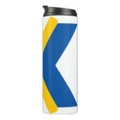 Blauw en Geel Letter X Monogram Thermosbeker (Geroteerd rechts)