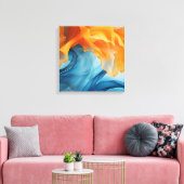 Blauw en geel lint canvas afdruk (Insitu (Woonkamer))