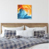 Blauw en geel lint canvas afdruk (Insitu (Slaapkamer))