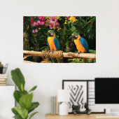 Blauw en geel Macaw Poster (Thuiskantoor)