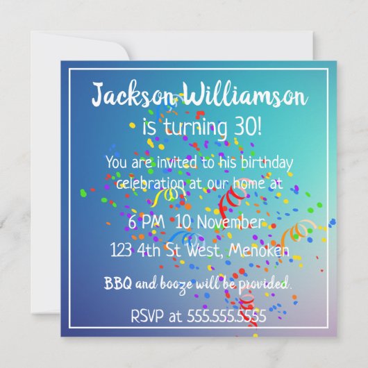 Blauw en geel Macaw Throws Confetti (Achterkant)