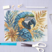 Blauw en geel Macaw Waterverf Art Tissuepapier (Craft)