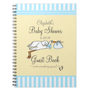 Blauw en geel met het Baby shower van het Snel Gas Notitieboek