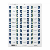 Blauw en geel met Polka Dots Adreslabel Etiket (Full Sheet)