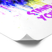 Blauw en geel met Poster tekst - Lion Print! (Hoek)