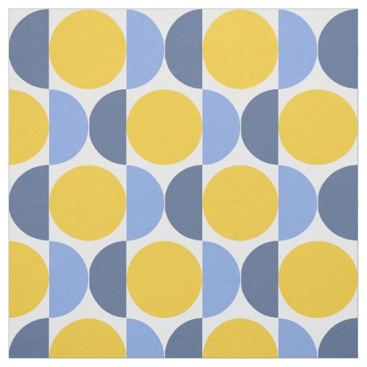 Blauw en geel Modern Geometric Stof (Swatch)