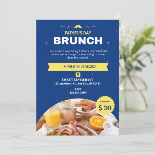 Blauw en Geel Moderne Vaderdag Kaart (Staand voorkant)