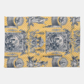 Blauw en geel Neoclassiek Toile Frans Land Theedoek (Horizontaal)