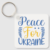 Blauw en Geel Oekraïense Pride Sleutelhanger (Voorkant)