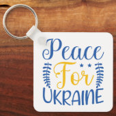 Blauw en Geel Oekraïense Pride Sleutelhanger (Voorkant)