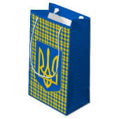 Blauw en geel Oekraïne Pset patroon, Tartan Klein Cadeauzakje (Achterkant Gekanteld)