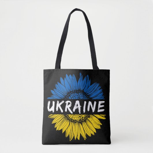 BLAUW EN GEEL OEKRAÏNE SUNFLOWER TOTE BAG (Voorkant)