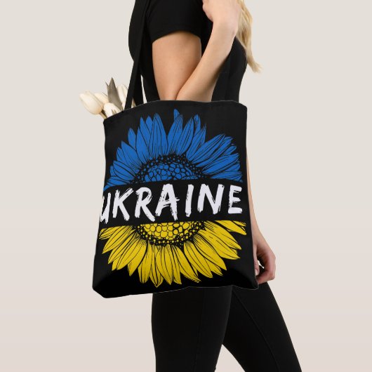BLAUW EN GEEL OEKRAÏNE SUNFLOWER TOTE BAG (Dichtbij)