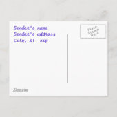 Blauw en geel Open Huis afstuderen briefkaart (Achterkant)