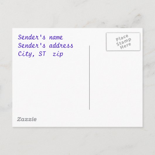 Blauw en geel Open Huis afstuderen briefkaart (Achterkant)