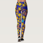 BLAUW EN GEEL PAARSE Verjaardagsfeestje Leggings (Achterkant)