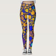BLAUW EN GEEL PAARSE Verjaardagsfeestje Leggings