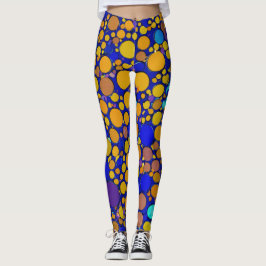 BLAUW EN GEEL PAARSE Verjaardagsfeestje Leggings
