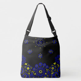 Blauw en Geel Paisley Bandanna Print Crossbody Tas