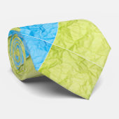 blauw en geel palet stropdas (Opgerold)