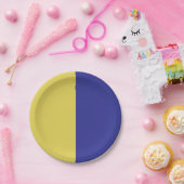 Blauw en geel papieren bordje (Feest)