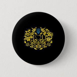 Blauw En Geel Patriottische Pixel Wapen Van Ukrai Ronde Button 5,7 Cm