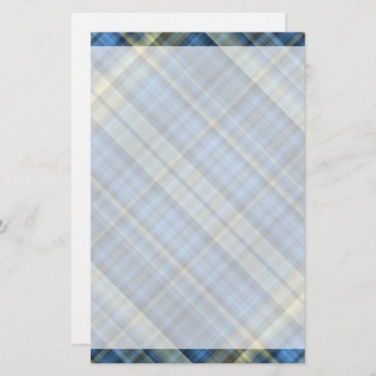 Blauw en geel patroon briefpapier (Voorkant / Achterkant)