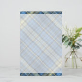 Blauw en geel patroon briefpapier (Staand voorkant)