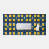 Blauw en geel patroon bureaumat (Keyboard & Muis)