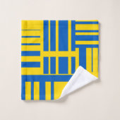 Blauw en geel patroon van het ontwerp van de kleur bad handdoek (Wasdoekje)