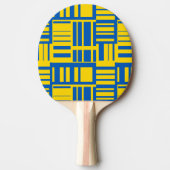 Blauw en geel patroon van het ontwerp van de kleur tafeltennisbatje (Voorkant)