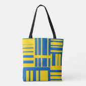 Blauw en geel patroon van het ontwerp van de kleur tote bag (Achterkant)