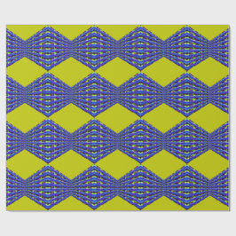 blauw en geel patroonontwerp cadeaupapier