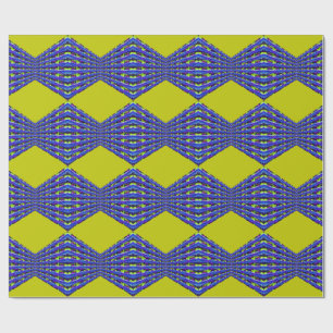 blauw en geel patroonontwerp cadeaupapier