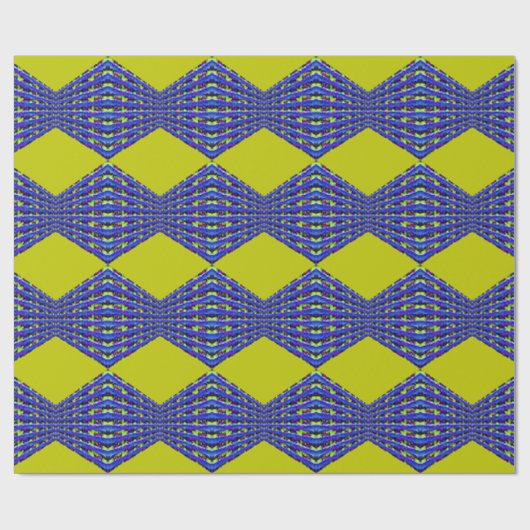blauw en geel patroonontwerp cadeaupapier (Vlak)