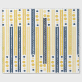 Blauw en geel patroonpapier cadeaupapier (Vlak)