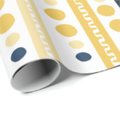 Blauw en geel patroonpapier cadeaupapier (Rol Hoek)