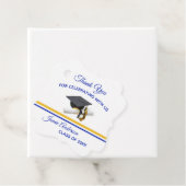 Blauw en geel Pet & tassel | AFSTUDEREN Bedankjes Labels (In situ)