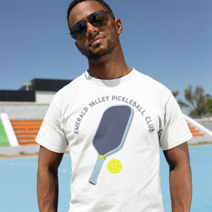Blauw en Geel Pickleball Paddle Persoonlijk T-shirt