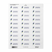 Blauw en geel pickleball-paddle retouradres etiket (Full Sheet)