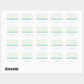 Blauw en geel: Polka Dot Address Sticker (Vel)