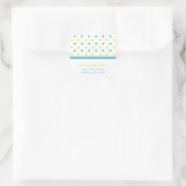 Blauw en geel: Polka Dot Address Sticker (Tas)