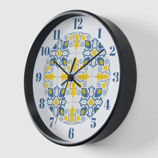 Blauw en geel  Portugees tegels patroon (Hoek)