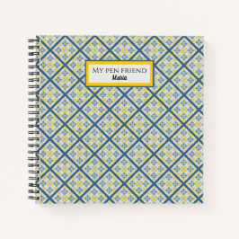 Blauw en geel  Portugees tegels patroon Notitieboek